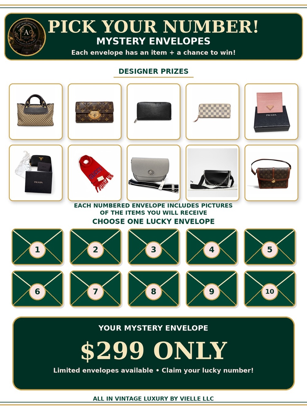 ✨ Pick Your Lucky Number: $299 Mystery Envelope ✨